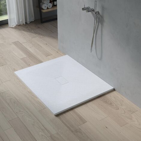 AQUABATOS SMC Duschwannen für badezimmer antirutsch, schieferoptik duschtasse rechteckig, modern-design brausewanne weiße extra-flach 120x100cm