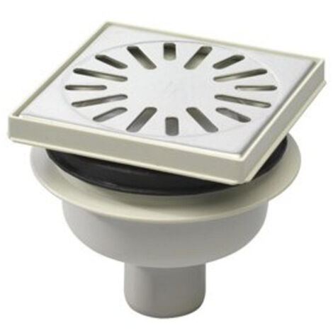 Aquaberg bac en plastique avec évacuation base 50mm grille en inox amovible 146x146mm avec siphon à odeur PPC 50mm vert 30/horaire 15mm