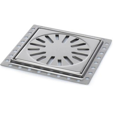 Aquaberg Regard de rénovation avec grille en inox 15x15cm hauteur d'encastrement 7mm RP15