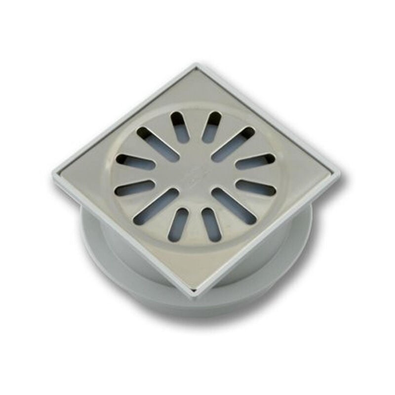 Aquaberg siphon de sol en abs avec grille en acier inoxydable avec sortie de fond ø50mm non réglable 100x100mm avec piège à odeurs ppc piège à odeurs