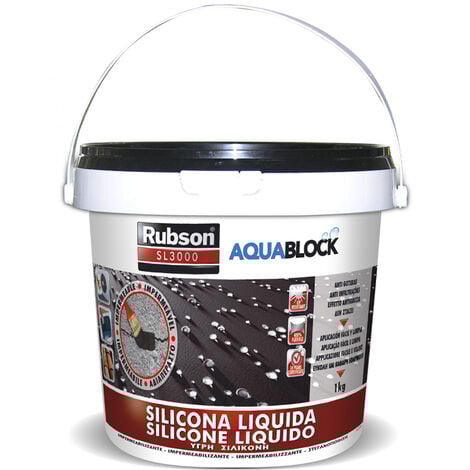 Aquablock Silicone Liquido SL3000 Nero RUBSON 1 kg