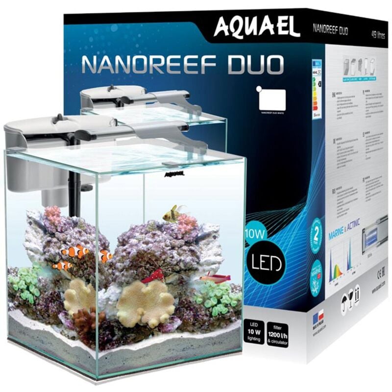 Aquael Nano Reef Duo Bianco - Mini Acquario Marino cm35x35x40h con ...