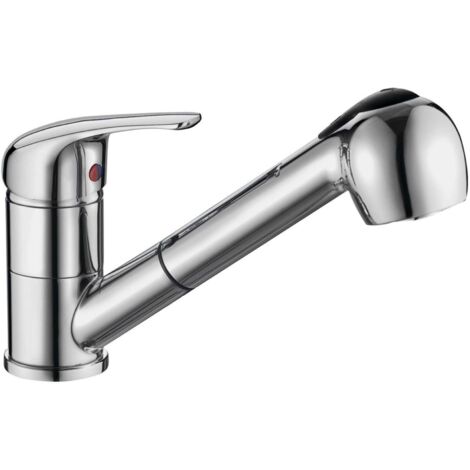 Aqualine 40 - Grifo de fregadero con ducha extraíble, cromo 52137