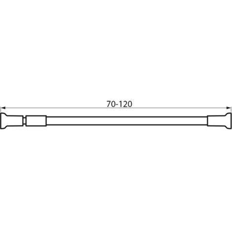Aqualine Accesorios - Barra telescópica 70-120 cm, aluminio, blanco TC120