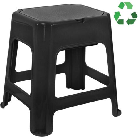 Aqualine Accesorios - Taburete de baño, con espacio de almacenamiento, negro 90902B