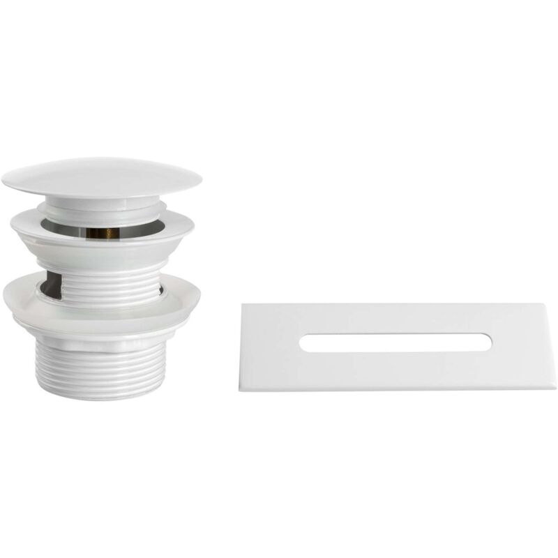 Accessoires - Kit bonde de baignoire et couvercle de trop-plein, ClickClack, blanc brillant TF9005W - Aqualine