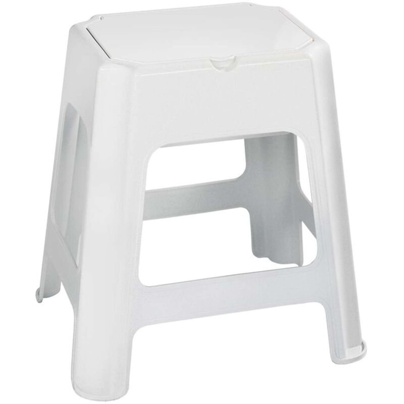 Aqualine - Accessoires - Tabouret de salle de bains, avec espace de rangement, blanc 90902W