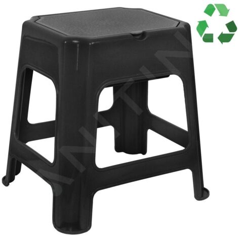 Aqualine Accessoires - Tabouret de salle de bains, avec espace de rangement, noir 90902B