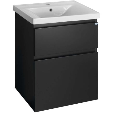 Aqualine Altair - Armario de lavabo 57x73x45 cm, negro mate AI660