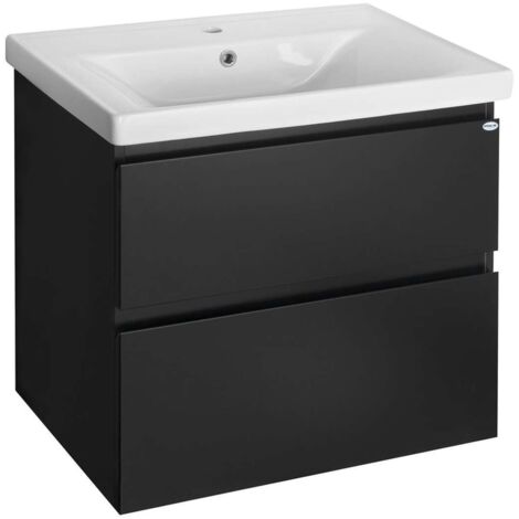 Aqualine Altair - Armario de lavabo 67x60x45 cm, negro mate AI670