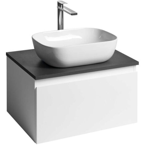 Aqualine Altair - Meuble pour lavabo 35x62x45 cm, 1 tiroirs, blanc/ardoise anthracite AI267-03