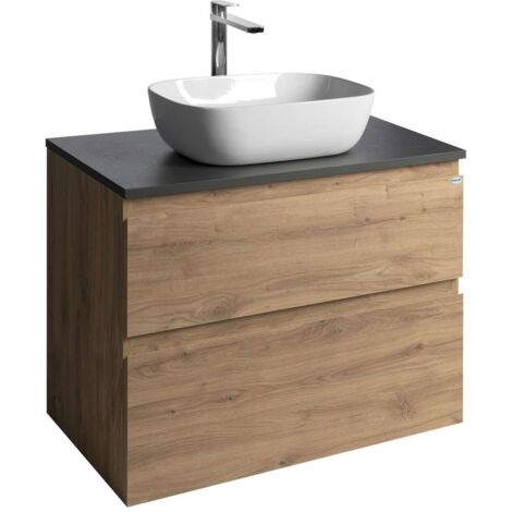 Aqualine Altair - Mobile lavabo 60x78x45 cm, 2 cassetti, rovere emporio/ardesia antracite AI380-02