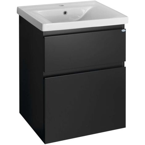 Aqualine Altair - Mobiletto sottolavabo 57x73x45 cm, nero opaco AI660