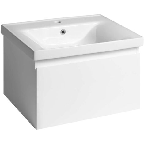 Aqualine Altair - Mueble de lavabo, 35x57x45 cm, 1 cajón, blanco AI263