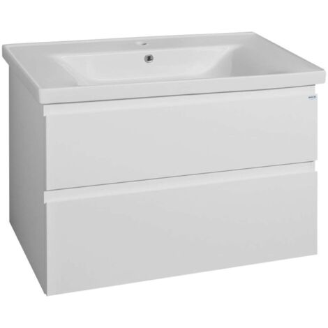 Aqualine Altair - Mueble de lavabo, 60x87x45 cm, 2 cajones, blanco AI290