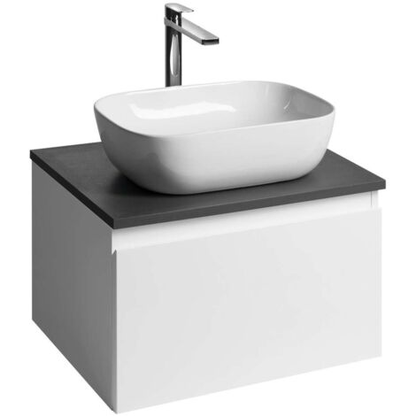 Aqualine Altair - Waschtischunterschrank 35x57x45 cm, 1 Schublade, weiß/anthrazit schiefer AI263-03