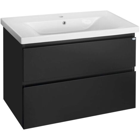 Aqualine Altair - Waschtischunterschrank 87x60x45 cm, schwarz matt AI690