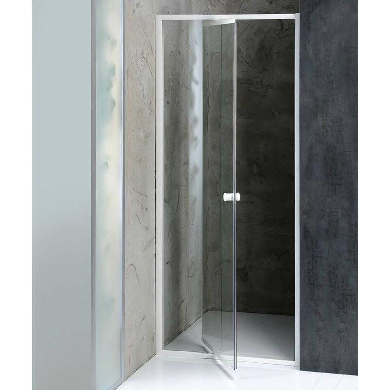 Amico - Porte de douche pivotante 82-100x185 cm, verre clair G80 - Aqualine