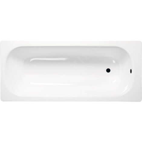 Baignoire en émail 1700x700x390 mm – Rectangulaire blanche – Acier émaillé – Installation encastrée ou sur sol – V170X70 – Aqualine