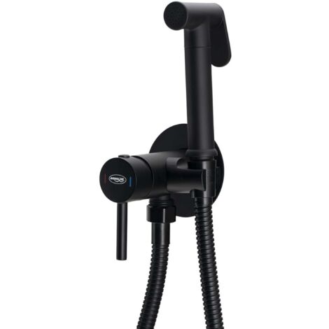 Aqualine Bidet - Miscelatore ad incasso per bidet, con doccetta, nero opaco SK302B
