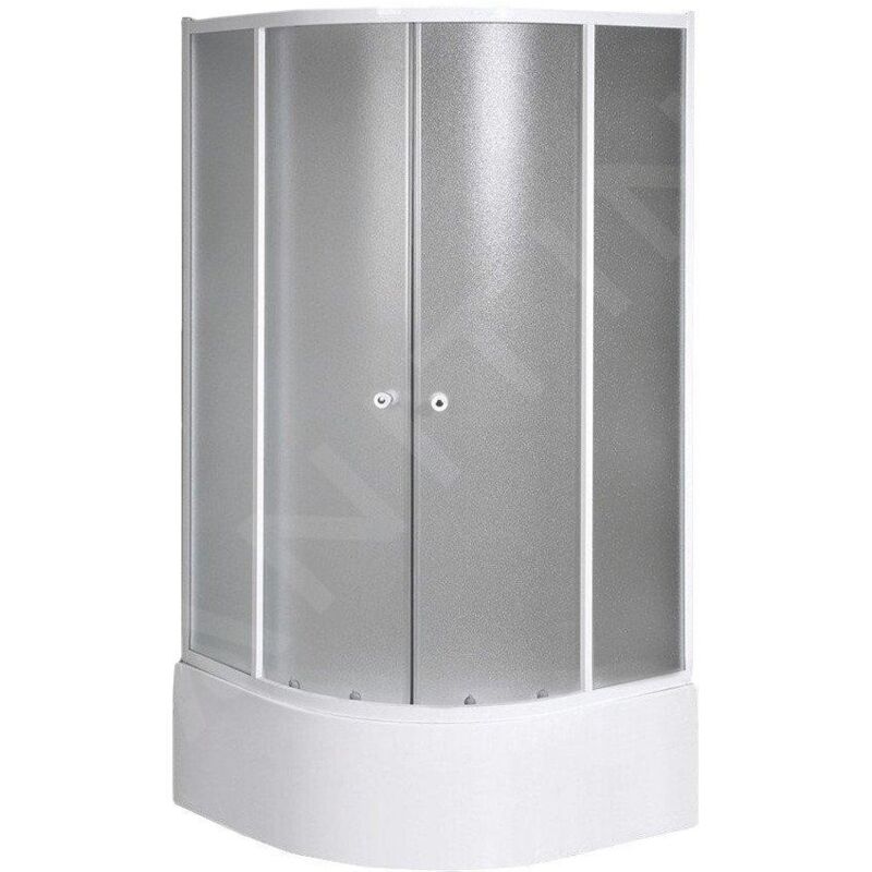 Aqualine - Cabines de douche - Cabine de douche Arlen 80x80 cm, blanc/verre brick BTR803