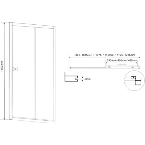 Aqualine Cabines de douche - Porte de douche coulissante 1100 mm, verre dépoli BTS110