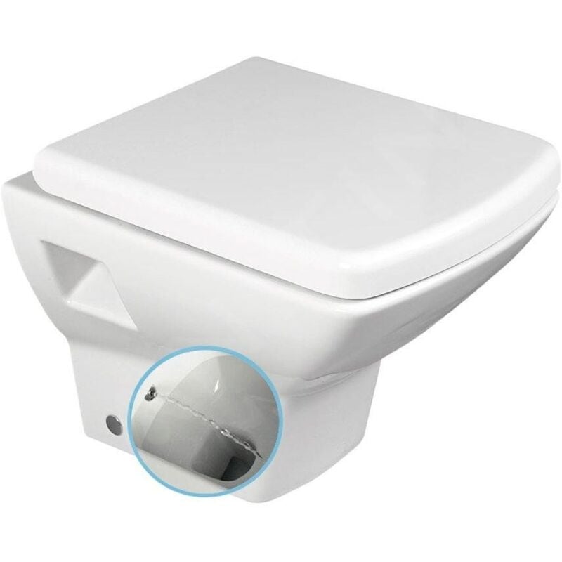 Aqualine - Céramique - wc suspendu soluzione avec bidet douche, blanc 10SZ02002 dl