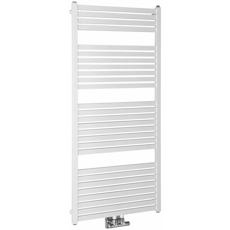 Chauffage - Sèche-serviettes Tondi 600x1330 cm, raccordement centrale, blanc DT480T - Aqualine