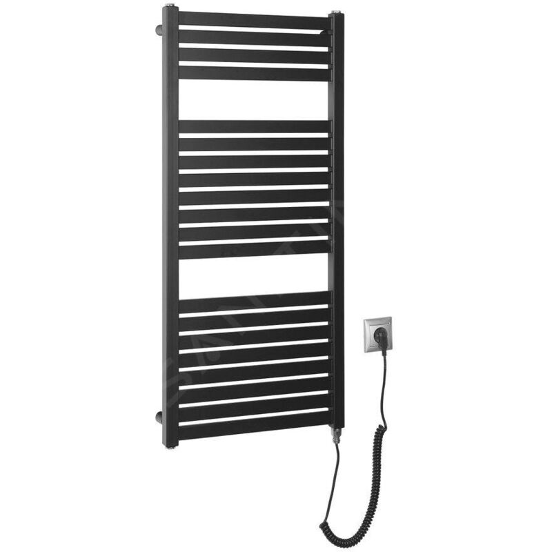 Aqualine Chauffage - Sèche-serviettes Tondi-E 45x97 cm, 300 W, noir mat DE456T