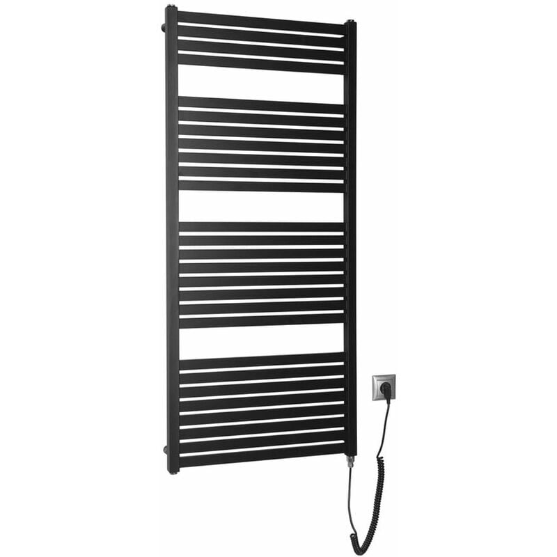 Chauffage - Sèche-serviettes Tondi-E 60x133 cm, 600 w, noir mat DE486T - Aqualine