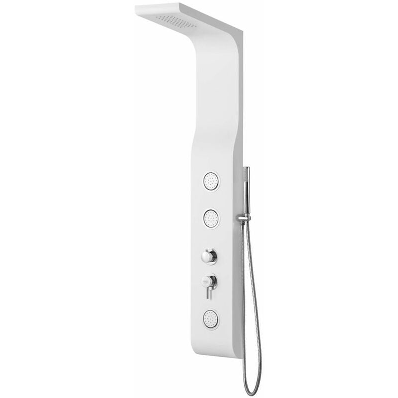 Aqualine - Douches - Paroi de douche Yuki, avec mitigeur, 210x1400 mm, blanc SL290