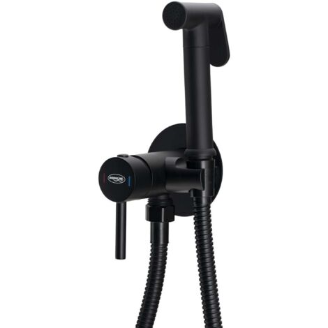 Aqualine Duchas de bidé - Grifo empotrado de bidé con ducha, negro mate SK302B