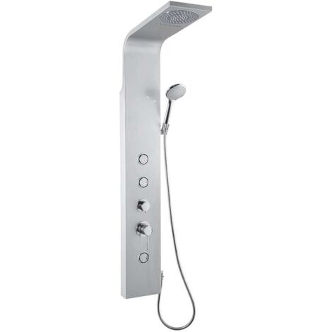 Aqualine Duchas - Panel de ducha, altura 1400 mm, plata SL680