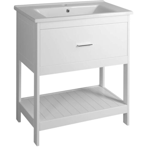 Aqualine Etide - Mobile lavabo 72x85x44 cm, 1x cassetto, bianco opaco ET725