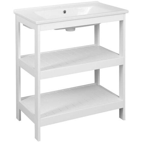Aqualine Etide - Mobile lavabo 72x85x44 cm, bianco opaco ET720