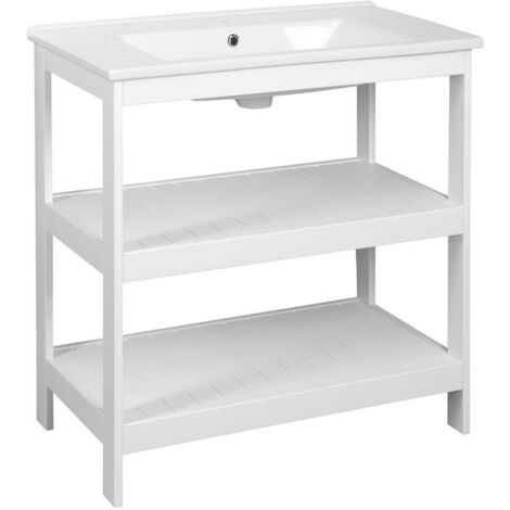 Aqualine Etide - Mueble de lavabo 82x85x44 cm, blanco mate ET830