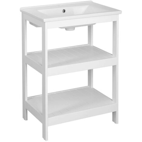 Aqualine Etide - Waschtischunterschrank 62x85x44 cm, weiß matt ET610