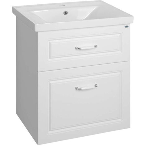 Aqualine Favolo - Mueble para lavabo 62x73x44 cm, 2 cajones, blanco mate FV265