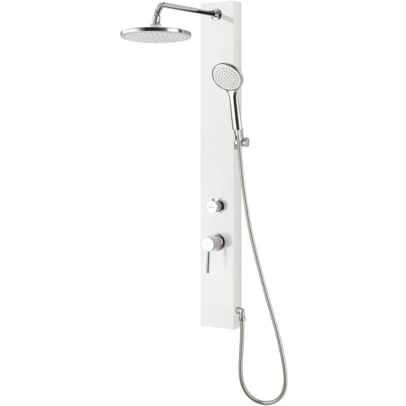 Figa - Panneau de douche avec mitigeur 125x1050 mm, blanc SL230 - Aqualine