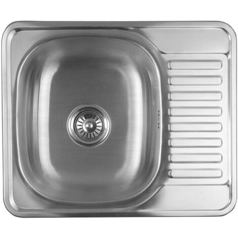 Aqualine Fregaderos - Fregadero, 58x48 cm, acero inoxidable AQ5848B