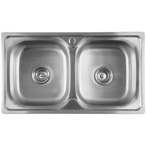 Aqualine Fregaderos - Fregadero, 81x46 cm, acero inoxidable AQ8146B