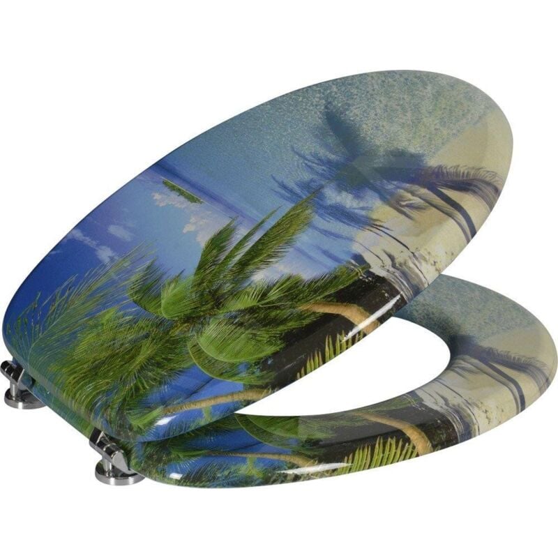 Aqualine - Funny - Abattant de toilette avec impression de palmier HY-S351
