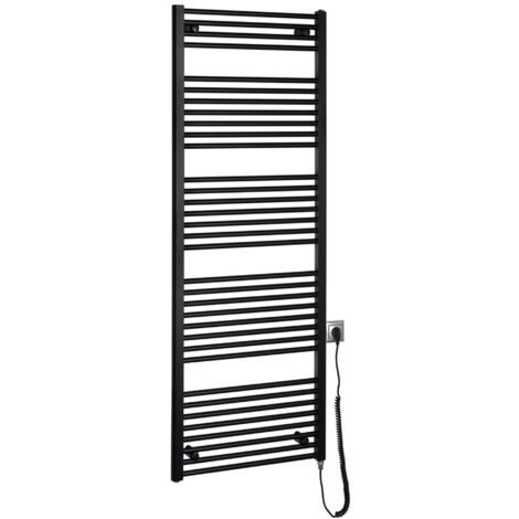 Aqualine Handtuchheizkörper - Heizelement 60x168 cm, 800 W, mattschwarz ILE66TB