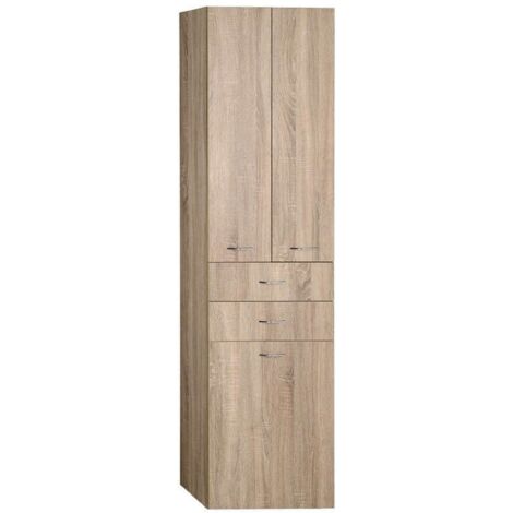 Aqualine Keramia Fresh - Hochschrank ZOJA mit Korb, 50x184x29 cm, Platineiche 51295