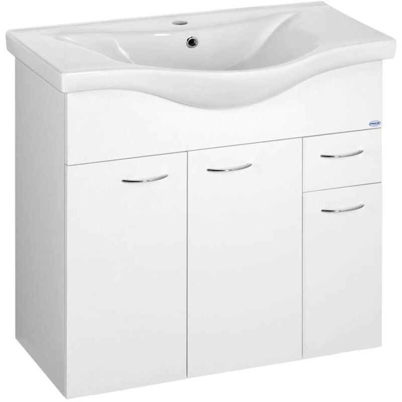 Aqualine - Keramia Fresh - Meuble lavabo 75x74x35 cm, blanc 50082A