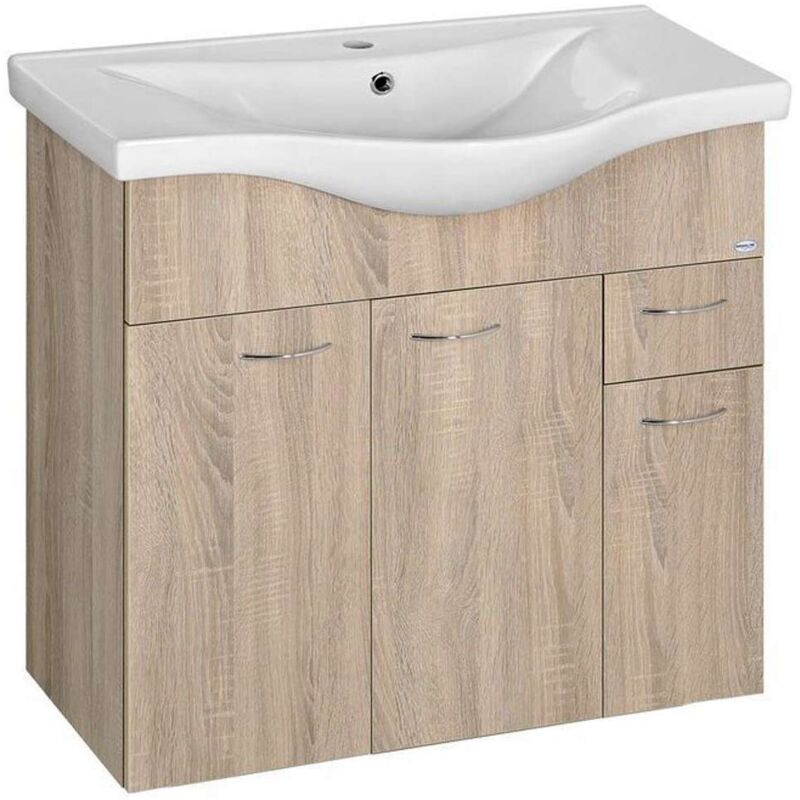 Aqualine - Keramia Fresh - Meuble-vasque 75x74x35 cm, chêne 50083