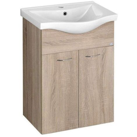 Aqualine Keramia Fresh - Mobile lavabo 51x74x34 cm, rovere platino 50058