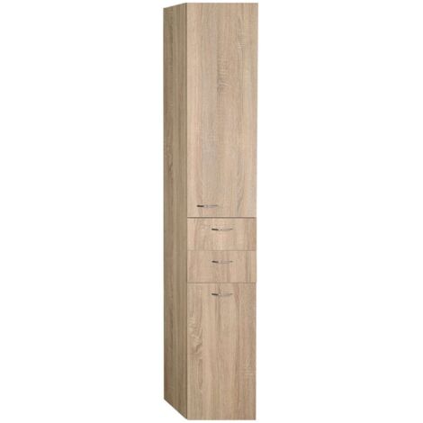 Aqualine Keramia Fresh - Mueble alto ZOJA con cesta, 35x184x29 cm, roble platino 51232