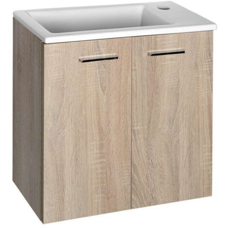 Aqualine Keramia Fresh - Mueble de lavabo 49x50x25 cm, roble platino 51047DP