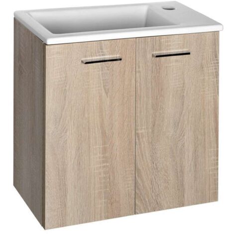 Aqualine Keramia Fresh - Waschtischunterschrank 49x50x25 cm, Eiche platin 51047DP